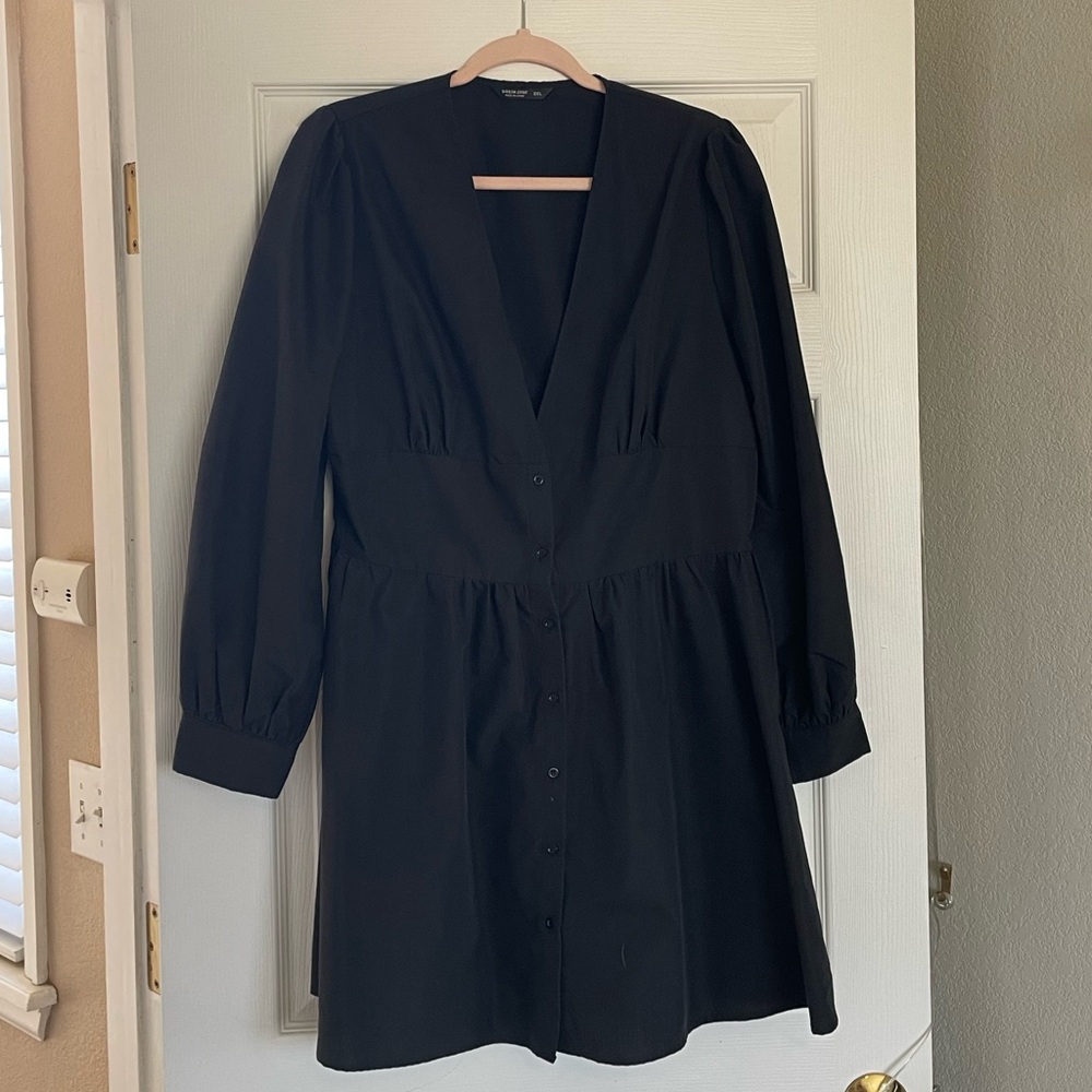 SHEIN Corset Waist Black Dress
